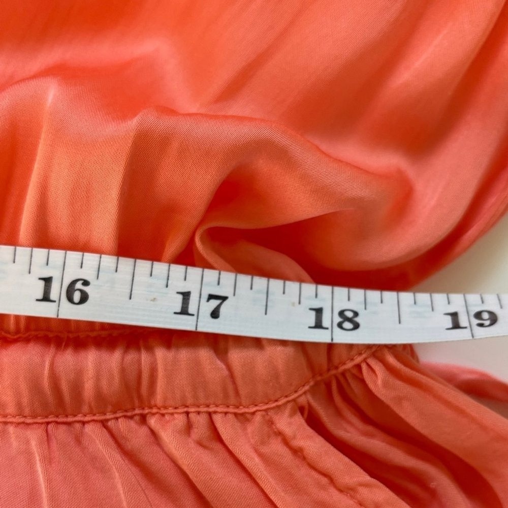 Raquel Allegra Daydream‎ Gathered Satin Maxi Dress In Orange Sunset Medium - Picture 11 of 12